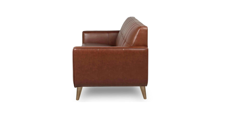 Cori Leatherette 3 Seater Sofa In Brown Finish - Febonic Living