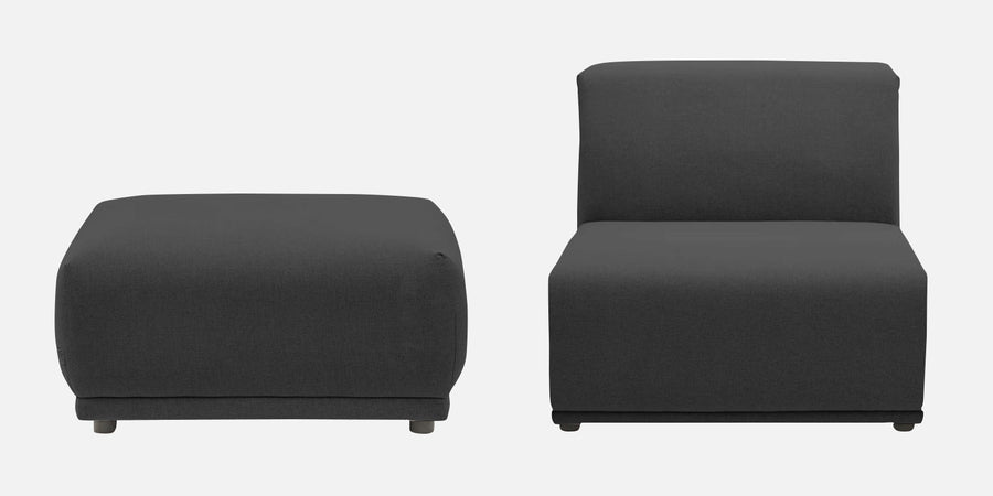 Adam Fabric Rhs Sectional Sofa 3 Ottoman Lounger In Charcoal Grey Colour - Febonic Living