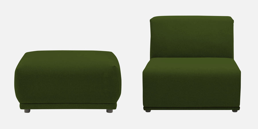 Adam Fabric Rhs Sectional Sofa 3 Ottoman Lounger In Olive Green Colour - Febonic Living
