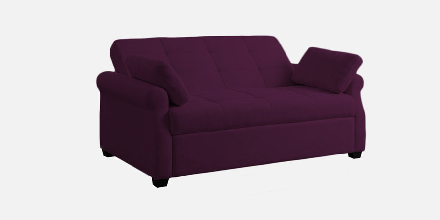 Fornia Fabric 3 Seater Pull Out Sofa Cum Bed In Greek Purple Colour - Febonic Living