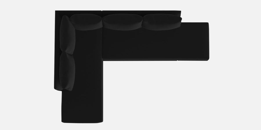 Ira Fabric Rhs 6 Seater Convertible Sofa Cum Bed In Zed Black Colour - Febonic Living