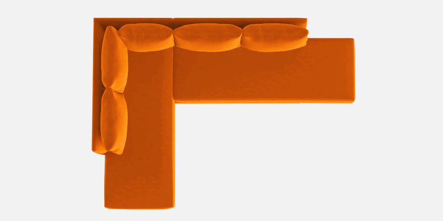Ira Fabric Rhs 6 Seater Convertible Sofa Cum Bed In Vivid Orange Colour - Febonic Living
