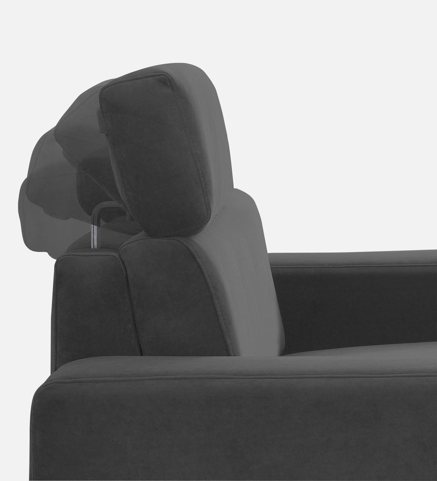 Hiro Fabric 1 Seater Sofa In Pure Grey Colour - Febonic Living