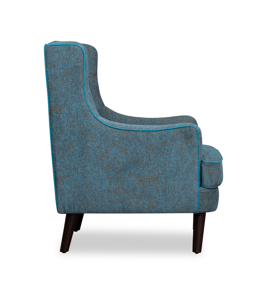 Neddy Floral Print Fabric Wing Chair In Multi Colour - Febonic Living
