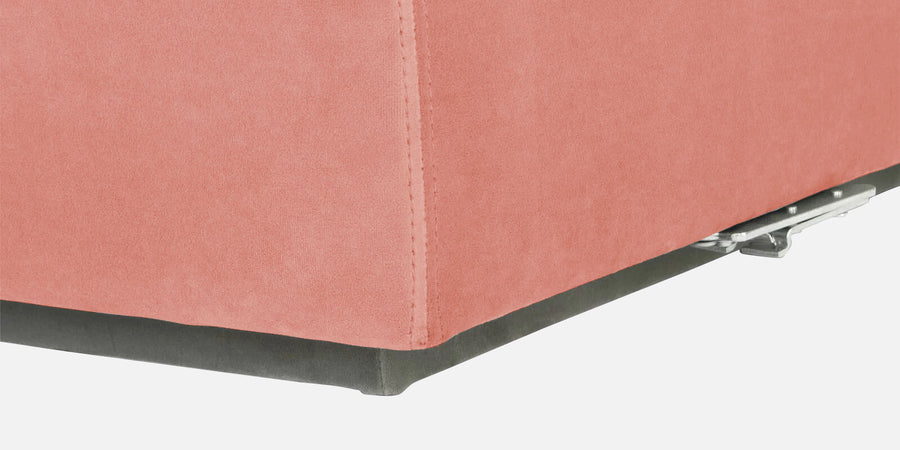 Bufa Velvet Rhs Sectional Sofa In Blush Pink Colour With Ottoman - Febonic Living