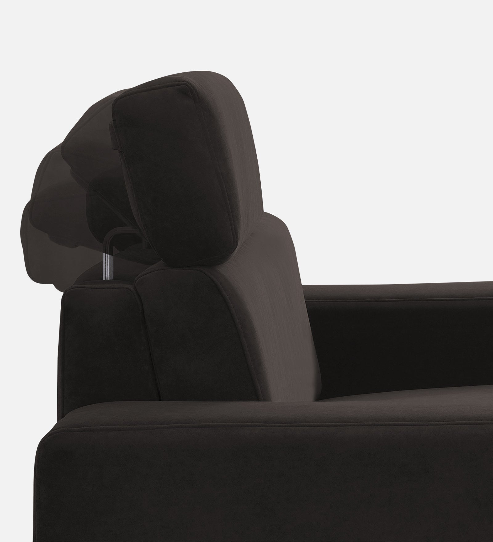Hiro Fabric 1 Seater Sofa In  Coal Brown Colour - Febonic Living