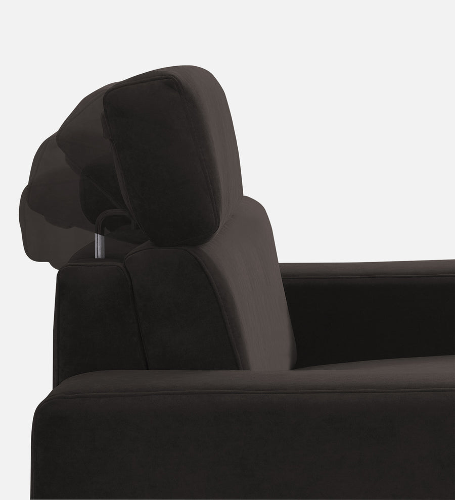Hiro Fabric 1 Seater Sofa In Coal Brown Colour - Febonic Living