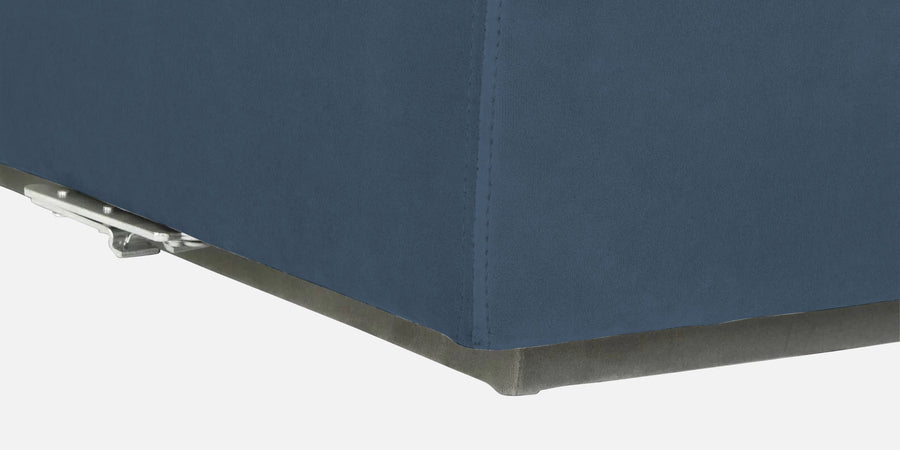 Bufa Velvet Lhs Sectional Sofa In Oxford Blue Colour With Ottoman - Febonic Living