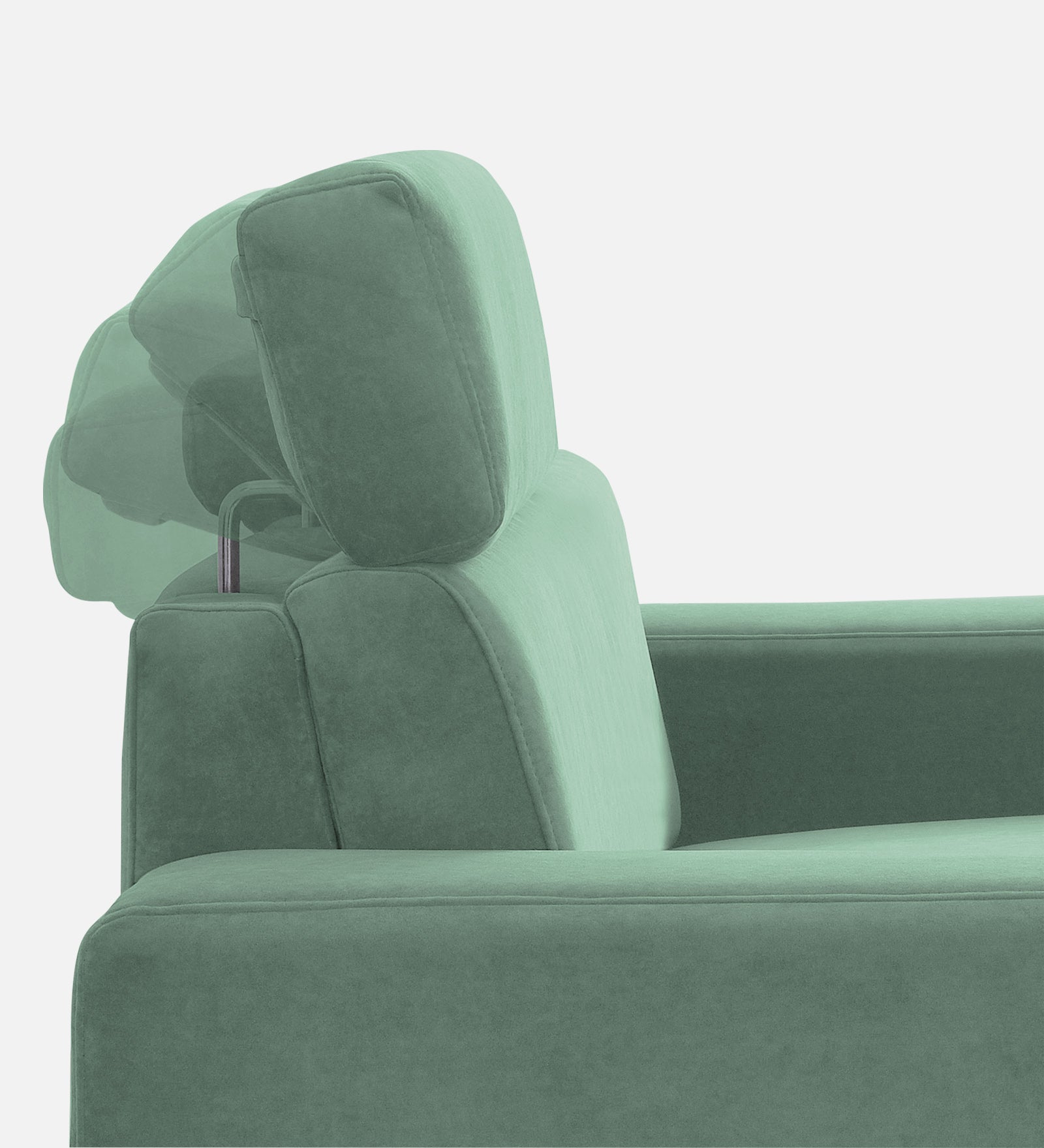 Hiro Fabric 1 Seater Sofa In  Mist Blue Colour - Febonic Living