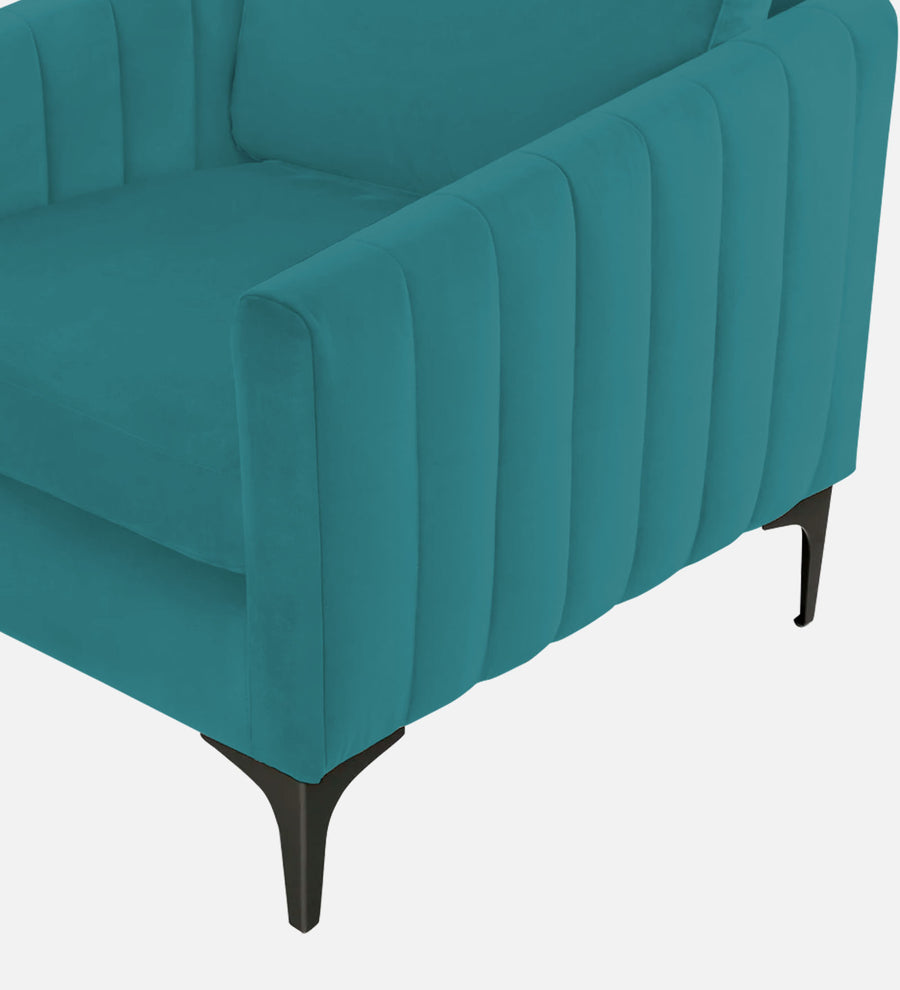 Haru Velvet 1 Seater Sofa In Arabian Green Colour - Febonic Living