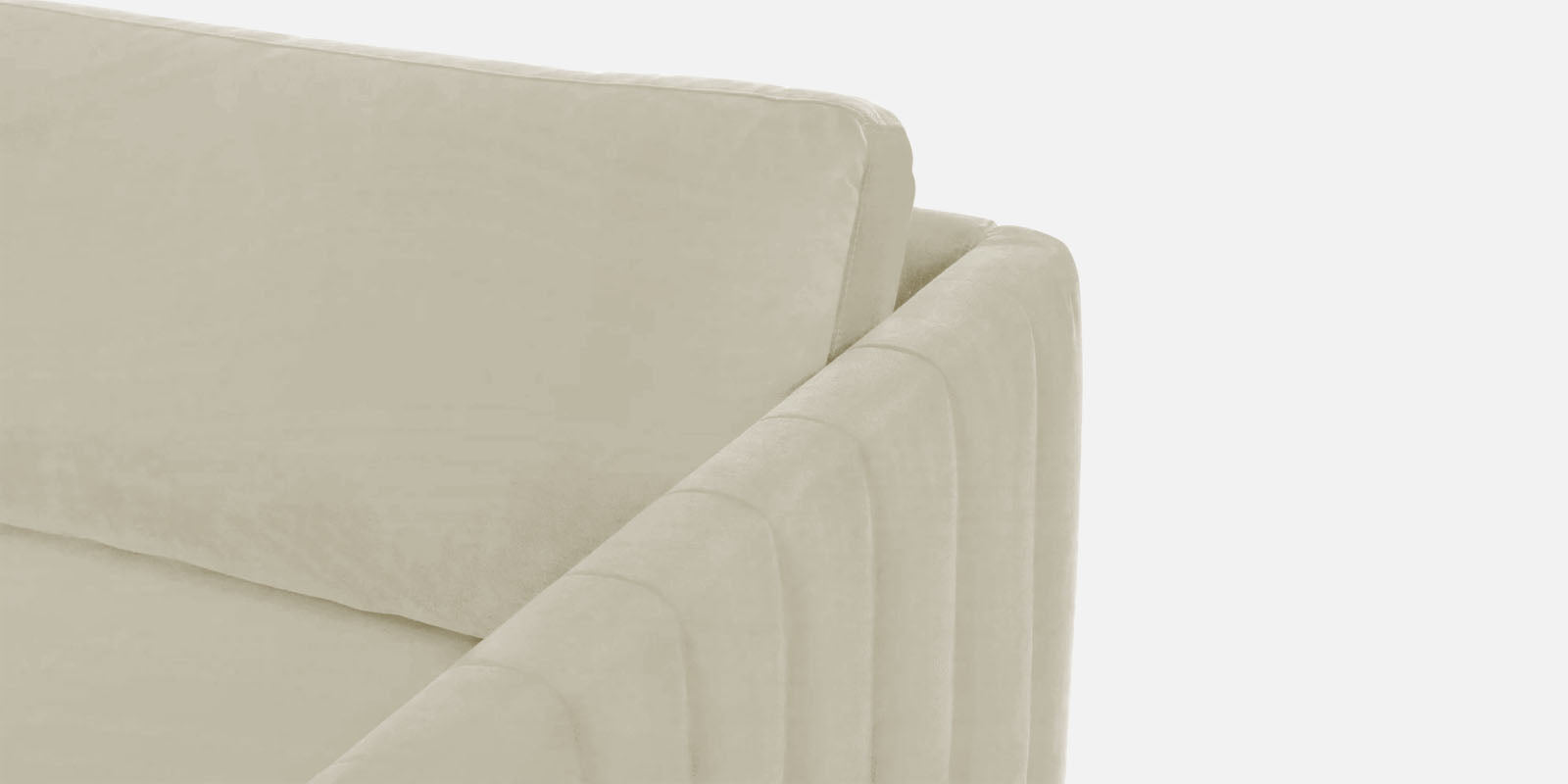 Haru Velvet 3 Seater Sofa in Warm White Colour