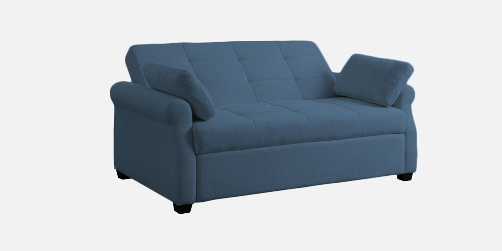 Fornia Fabric 2 Seater Pull Out Sofa Cum Bed In Light Blue Colour