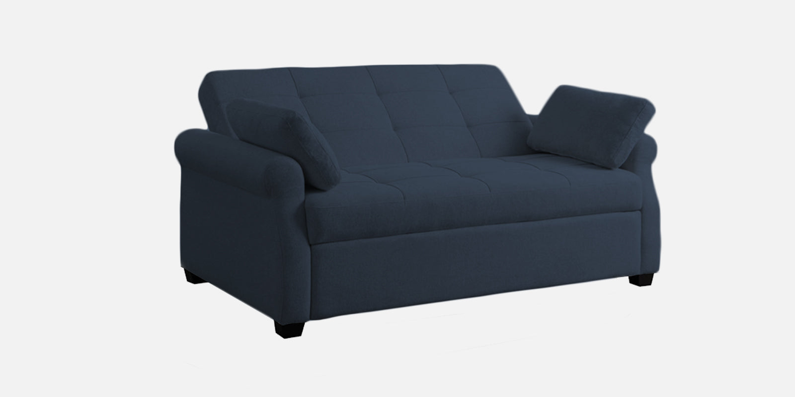 Fornia Fabric 3 Seater Pull Out Sofa Cum Bed In Denim Blue Colour