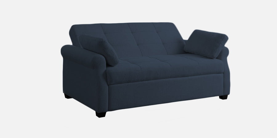 Fornia Fabric 3 Seater Pull Out Sofa Cum Bed In Denim Blue Colour - Febonic Living