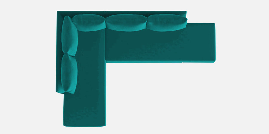 Ira Fabric Rhs 6 Seater Convertible Sofa Cum Bed In Sea Green Colour - Febonic Living