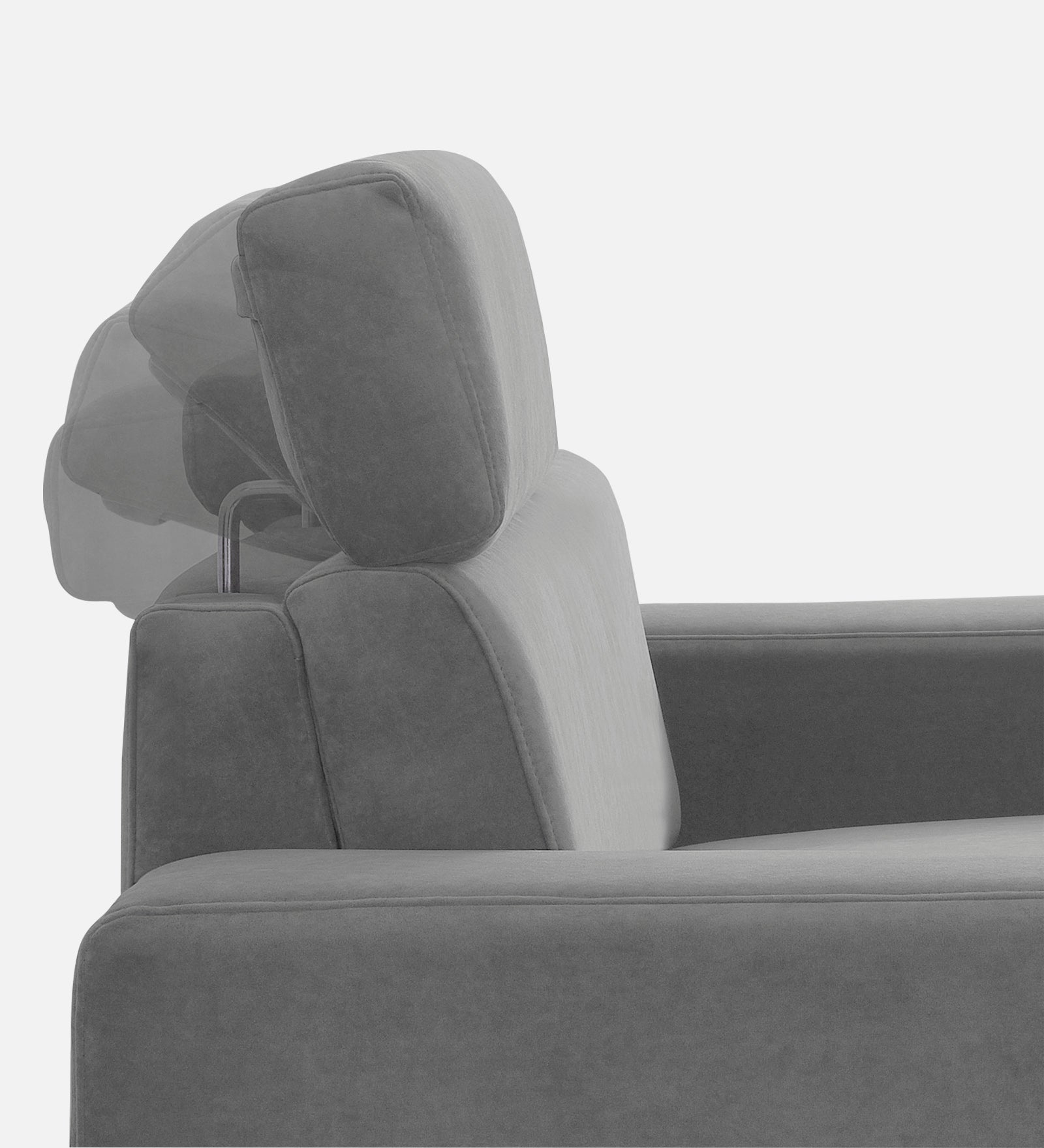 Hiro Fabric 1 Seater Sofa In  Smoke Grey Colour - Febonic Living