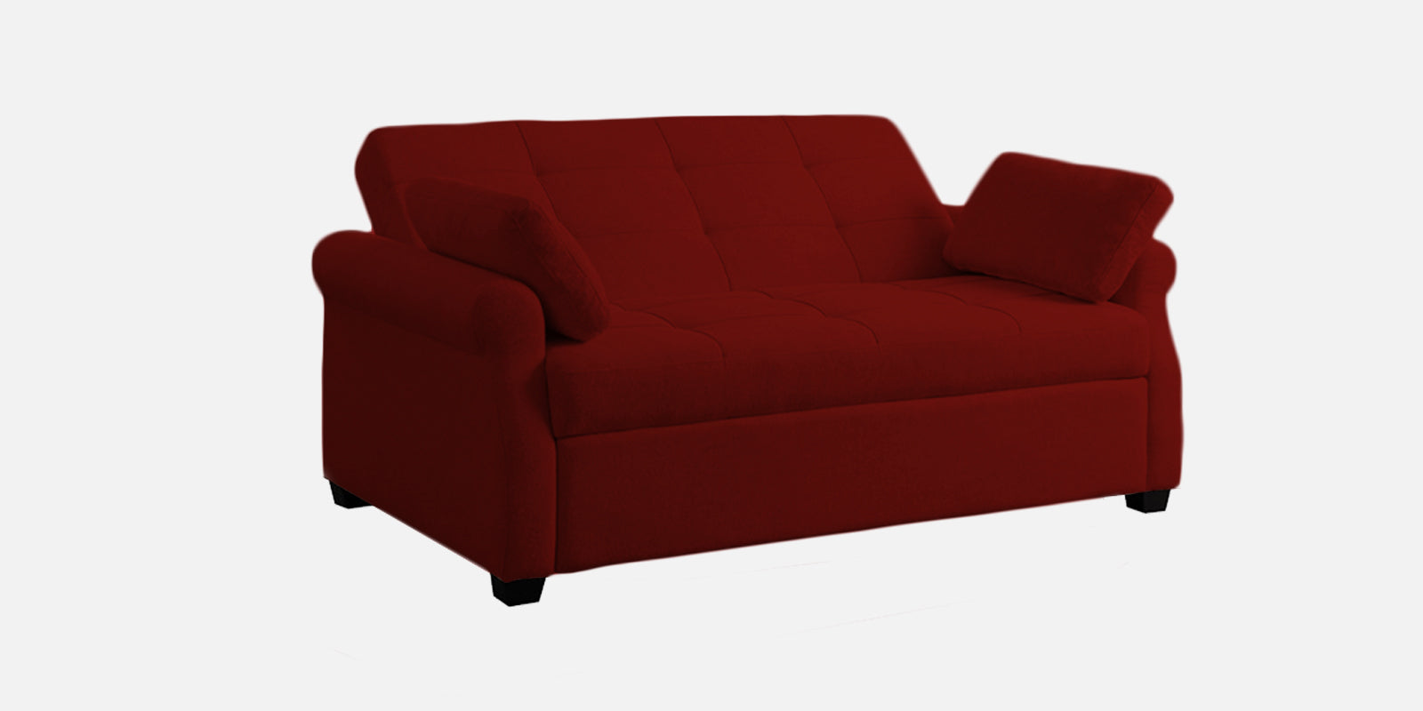 Fornia Fabric 2 Seater Pull Out Sofa Cum Bed In Blood Maroon Colour