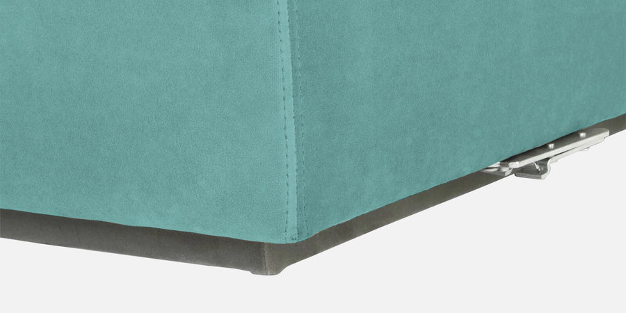 Bufa Velvet Rhs Sectional Sofa In Aqua Blue Colour With Ottoman - Febonic Living