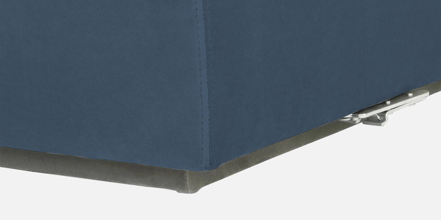 Bufa Velvet Rhs Sectional Sofa In Oxford Blue Colour With Ottoman - Febonic Living