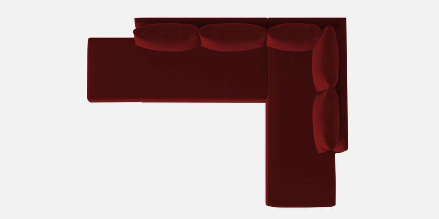 Ira Fabric Lhs 6 Seater Convertible Sofa Cum Bed In Blood Maroon Colour - Febonic Living