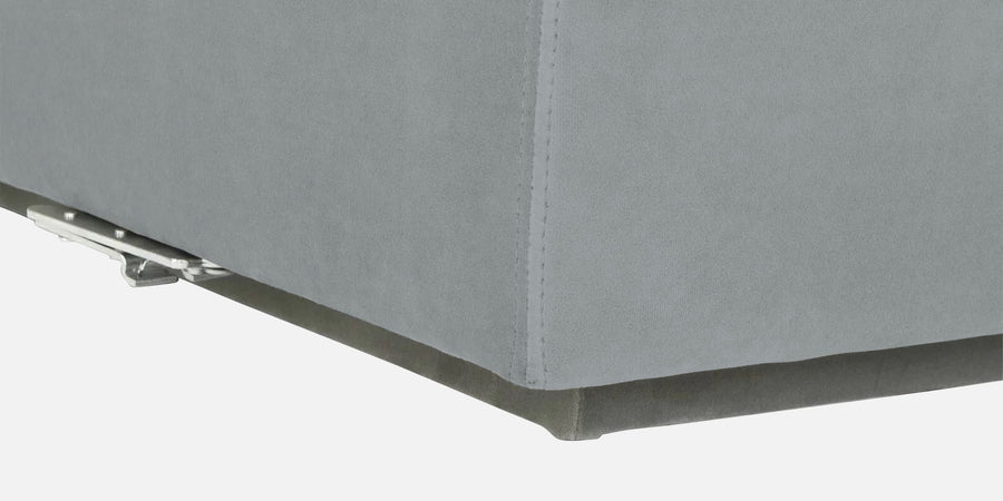Bufa Velvet Lhs Sectional Sofa In Pearl Grey Colour With Ottoman - Febonic Living