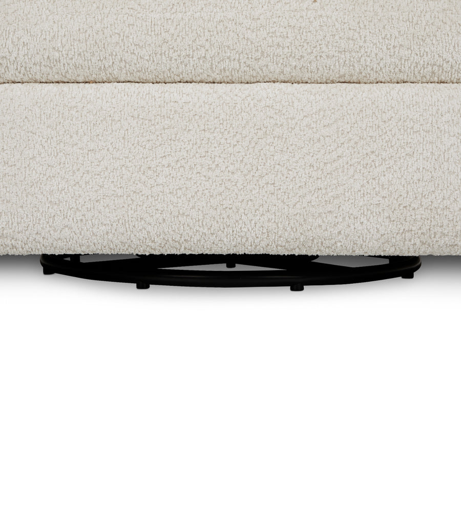 Buster Boucle Fabric Swivel Chair In Shell White Colour - Febonic Living