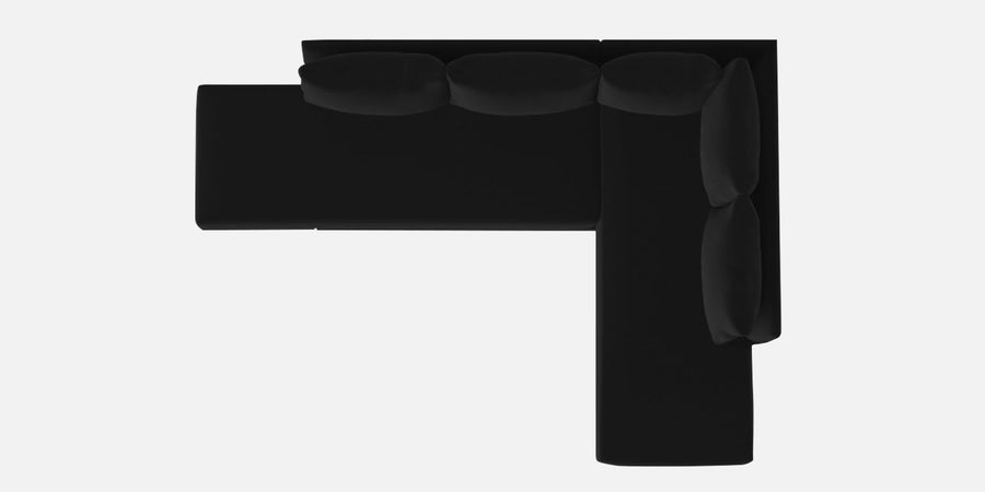 Ira Fabric Lhs 6 Seater Convertible Sofa Cum Bed In Zed Black Colour - Febonic Living