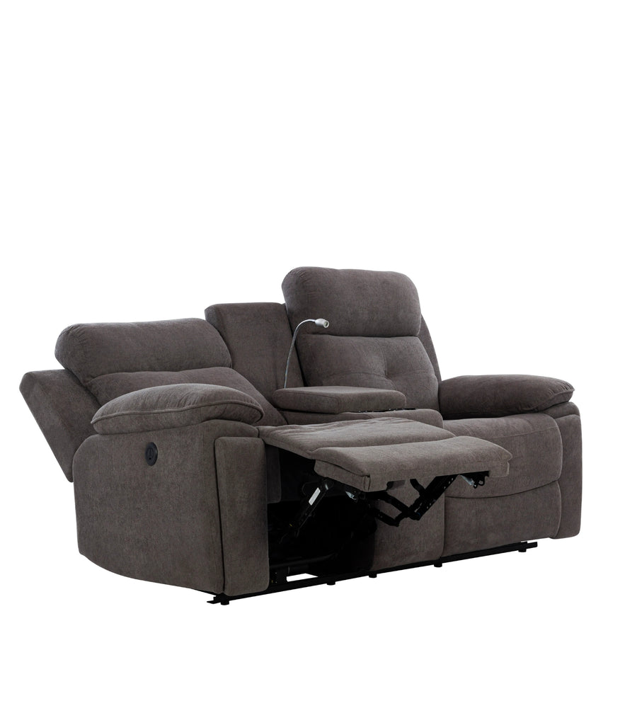 Waki Boucle 2 Seater Motorized Recliner In Concrete Grey Colour - Febonic Living