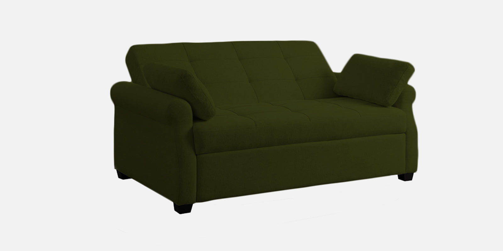 Fornia Fabric 2 Seater Pull Out Sofa Cum Bed In Olive Green Colour