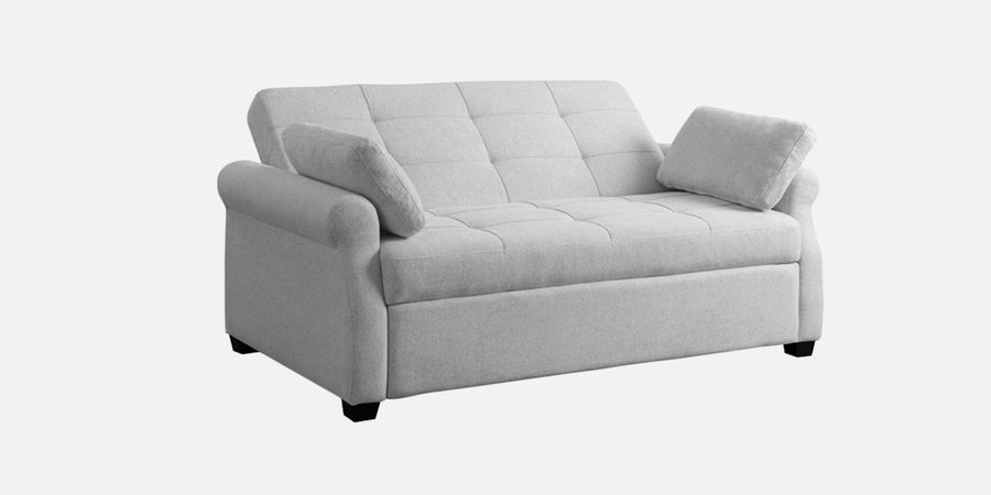 Fornia Fabric 2 Seater Pull Out Sofa Cum Bed In Lit Grey Colour - Febonic Living