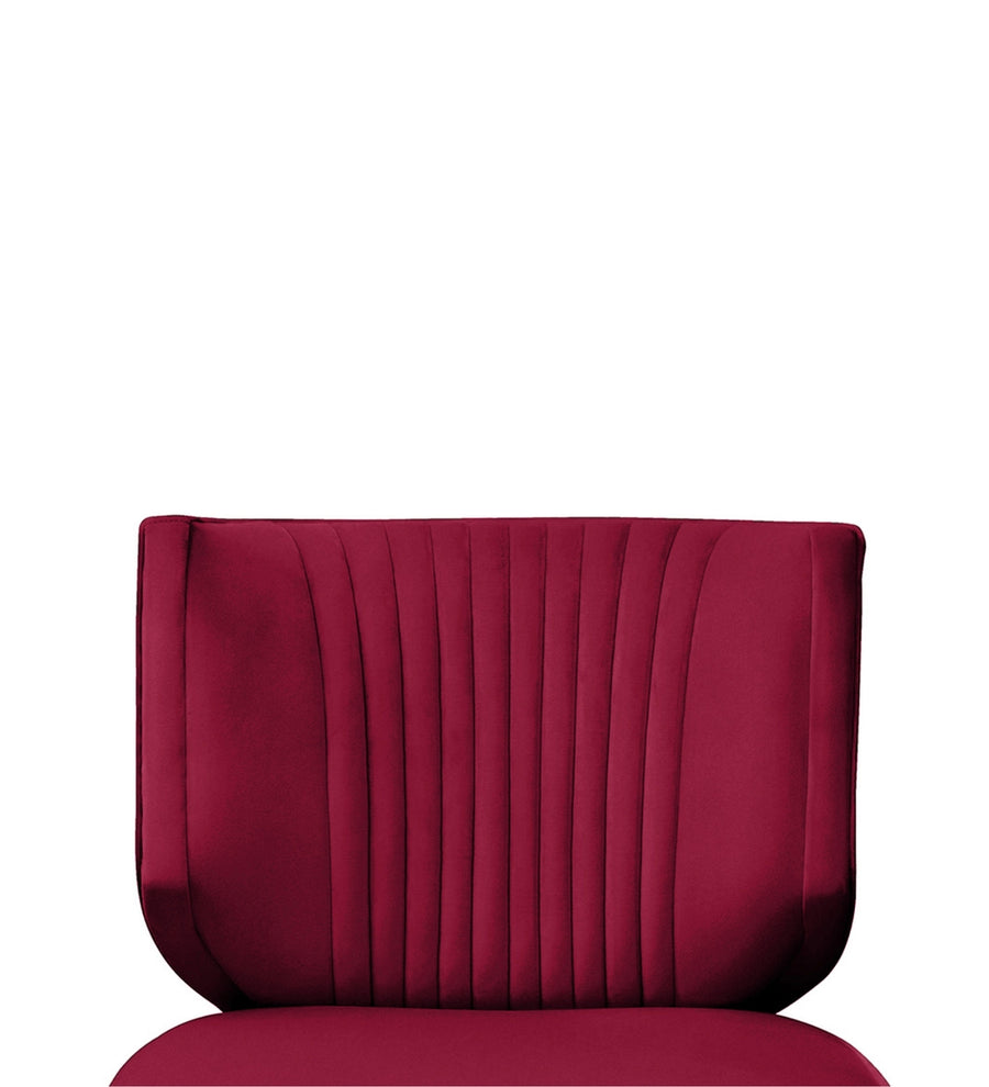 Robby Velvet Slipper Chair In Cherry Red Colour - Febonic Living