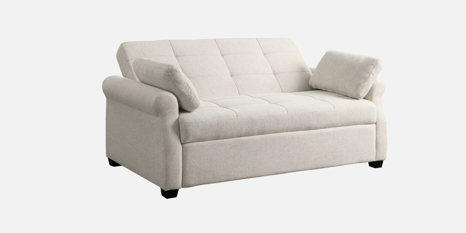 Fornia Fabric 2 Seater Pull Out Sofa Cum Bed In Ivory Cream Colour