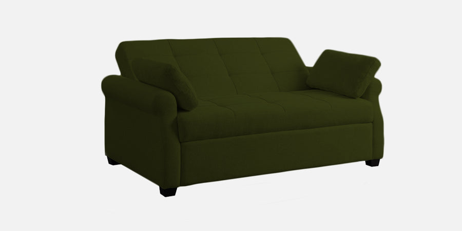 Fornia Fabric 3 Seater Pull Out Sofa Cum Bed In Olive Green Colour - Febonic Living