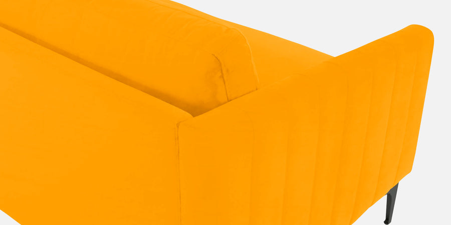 Haru Velvet 2 Seater Sofa In Saffron Yellow Colour - Febonic Living