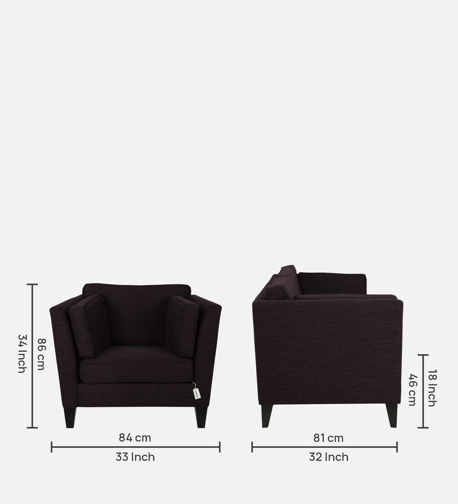 Nigar Fabric 1 Seater Sofa In Cara Brown Colour - Febonic Living