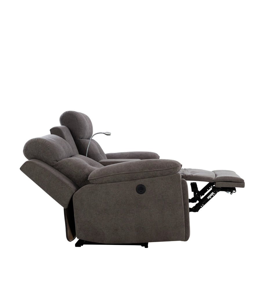 Waki Boucle 2 Seater Motorized Recliner In Concrete Grey Colour - Febonic Living