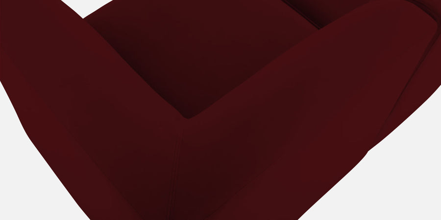 Bufa Velvet Lhs Sectional Sofa In Dark Maroon Colour With Ottoman - Febonic Living