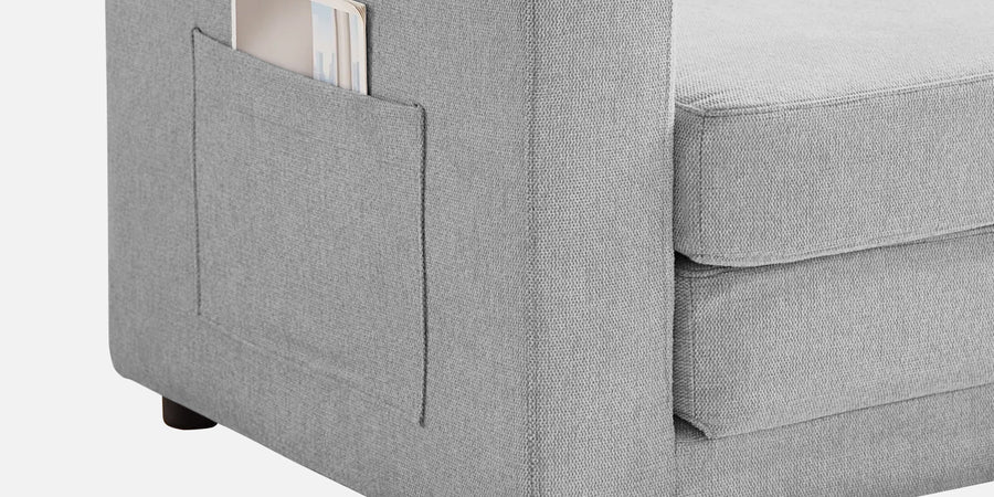 Roman Fabric 3 Seater Foldable Sofa Cum Bed In Lit Grey Colour With Usb Port - Febonic Living
