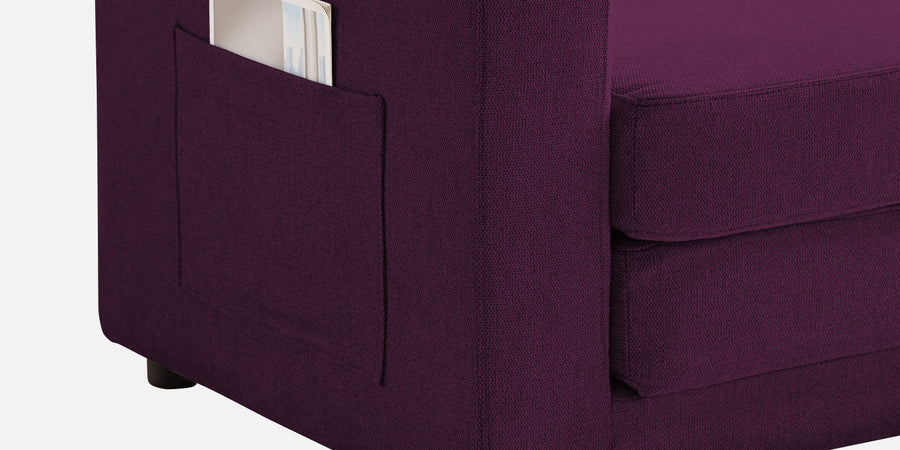 Roman Fabric 3 Seater Foldable Sofa Cum Bed In Greek Purple Colour With Usb Port - Febonic Living