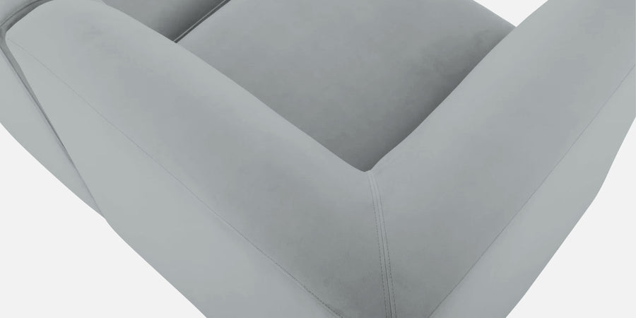 Bufa Velvet Rhs Sectional Sofa In Pearl Grey Colour With Ottoman - Febonic Living
