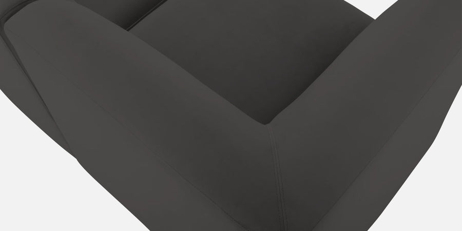 Bufa Velvet Rhs Sectional Sofa In Hory Grey Colour With Ottoman - Febonic Living