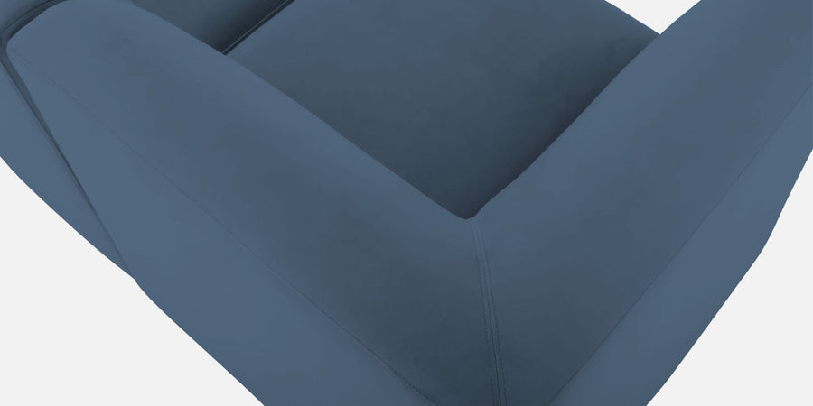 Bufa Velvet Rhs Sectional Sofa In Oxford Blue Colour With Ottoman - Febonic Living