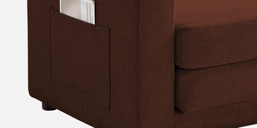 Roman Fabric 3 Seater Foldable Sofa Cum Bed In Coffee Brown Colour With Usb Port - Febonic Living