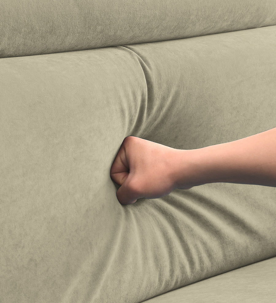 Hiro Fabric 1 Seater Sofa In Carnival Beige Colour - Febonic Living