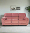 Regina Velvet 3 Seater Manual Recliner In Blush Pink Colour