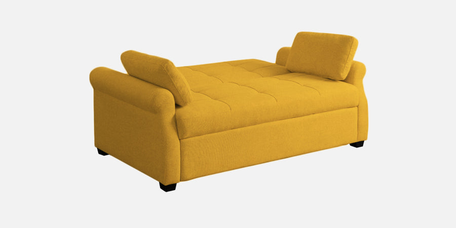 Fornia Fabric 3 Seater Pull Out Sofa Cum Bed In Bold Yellow Colour - Febonic Living