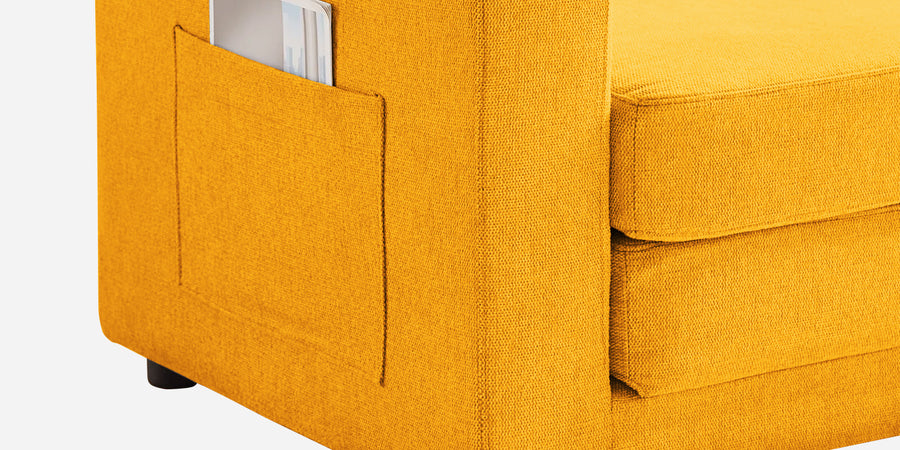Roman Fabric 3 Seater Foldable Sofa Cum Bed In Bold Yellow Colour With Usb Port - Febonic Living