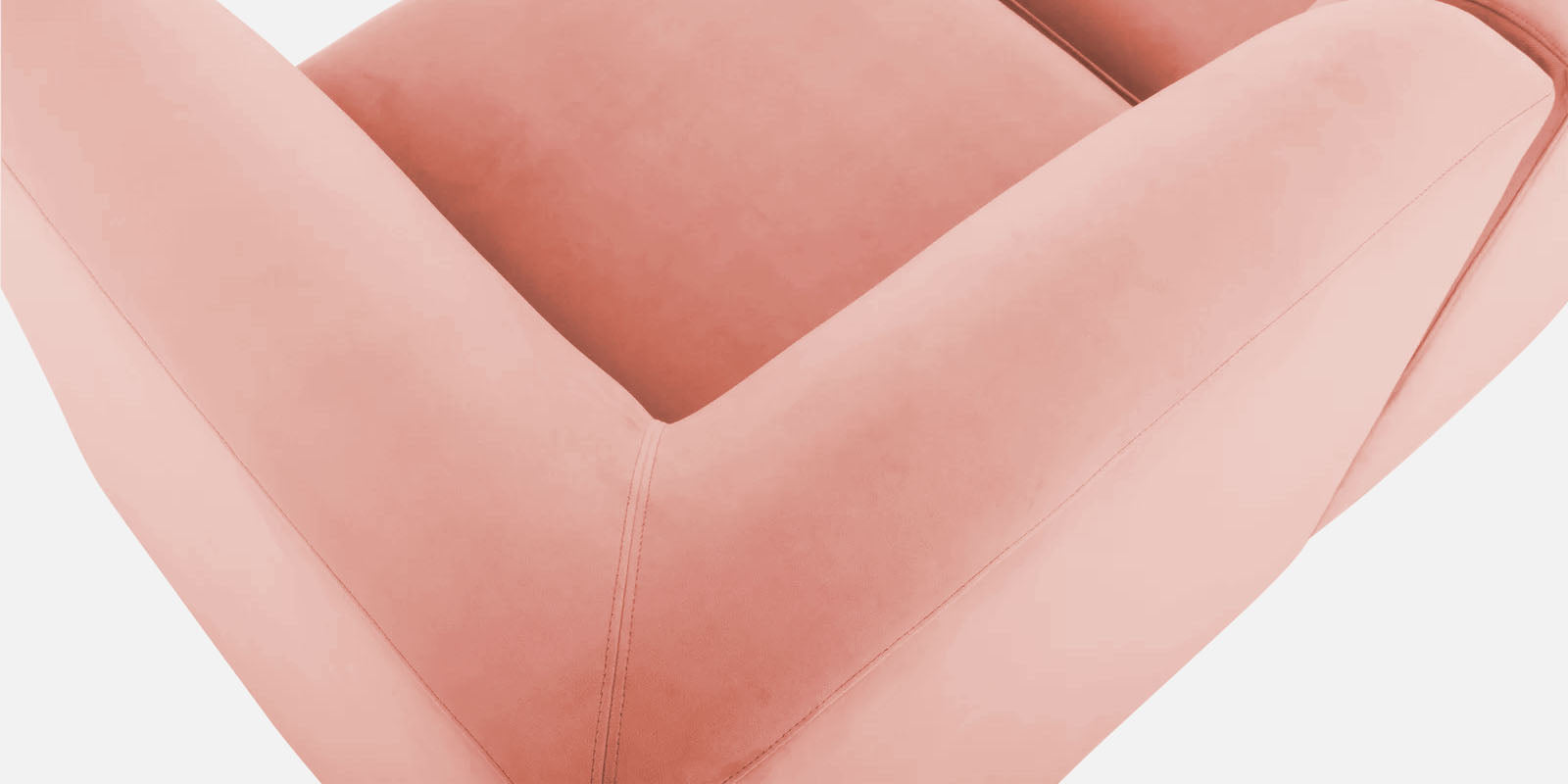 Bufa Velvet LHS Sectional Sofa In Blush Pink Colour With Ottoman