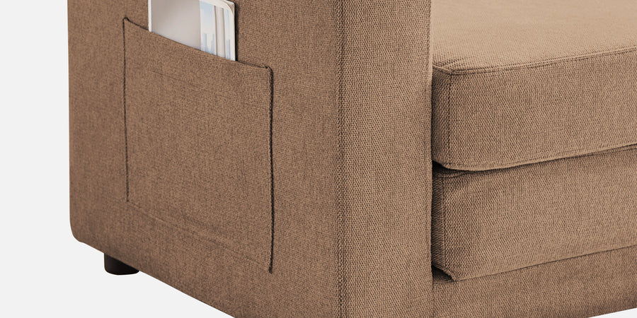 Roman Fabric 3 Seater Foldable Sofa Cum Bed In Cookie Beige Colour With Usb Port - Febonic Living