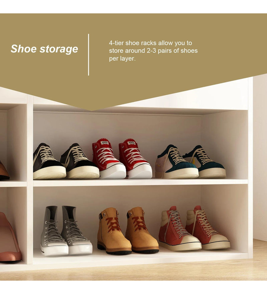 Barka Shoe Rack In Frosty White Finish - Febonic Living